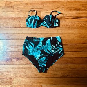 Old Navy Tropical Palm Print Bikini